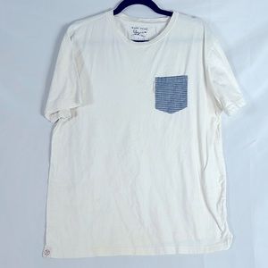 Marc Ecko Cut And Sew T-Shirt Men's X-Large White & Strip Blue Pocket